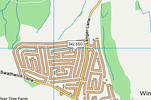 S42 6SG map - OS VectorMap District (Ordnance Survey)