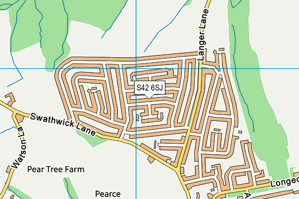 S42 6SJ map - OS VectorMap District (Ordnance Survey)
