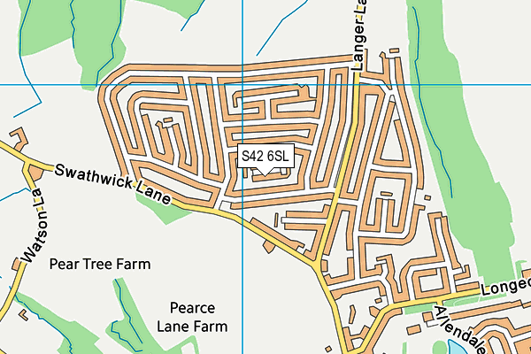 S42 6SL map - OS VectorMap District (Ordnance Survey)