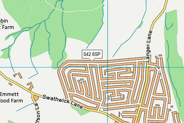 S42 6SP map - OS VectorMap District (Ordnance Survey)