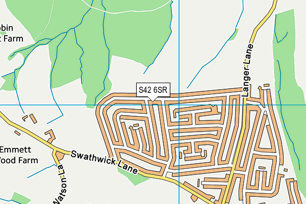 S42 6SR map - OS VectorMap District (Ordnance Survey)