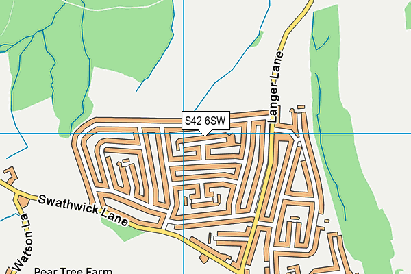 S42 6SW map - OS VectorMap District (Ordnance Survey)