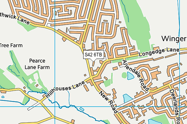 S42 6TB map - OS VectorMap District (Ordnance Survey)