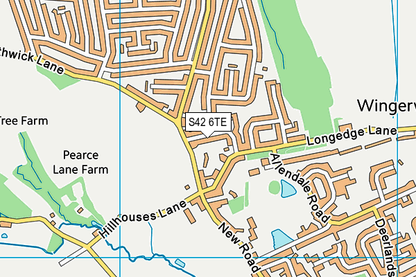 S42 6TE map - OS VectorMap District (Ordnance Survey)
