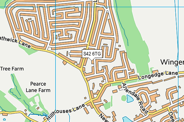 S42 6TG map - OS VectorMap District (Ordnance Survey)