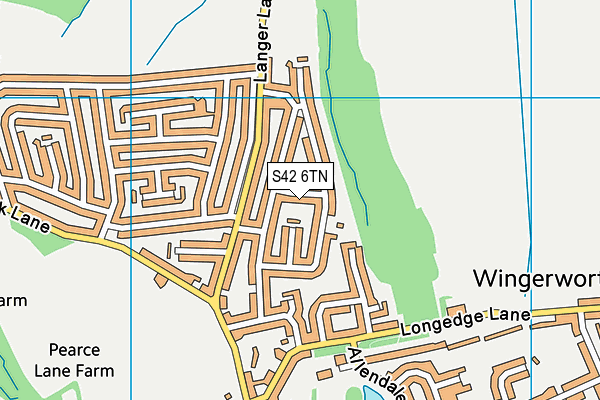 S42 6TN map - OS VectorMap District (Ordnance Survey)