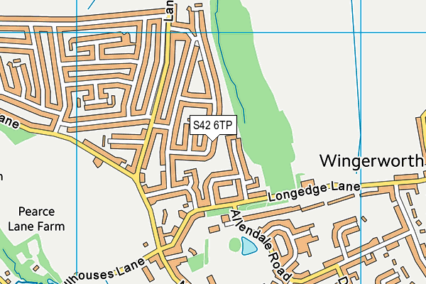 S42 6TP map - OS VectorMap District (Ordnance Survey)