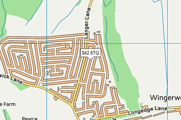 S42 6TQ map - OS VectorMap District (Ordnance Survey)