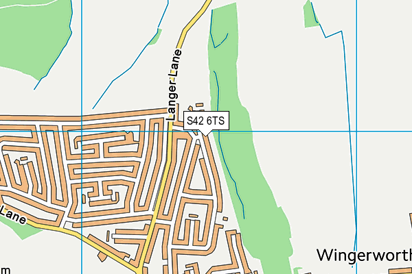 S42 6TS map - OS VectorMap District (Ordnance Survey)