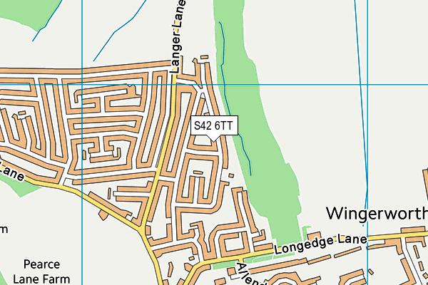 S42 6TT map - OS VectorMap District (Ordnance Survey)