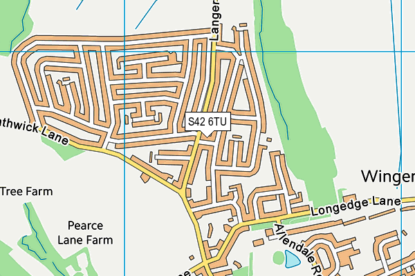 S42 6TU map - OS VectorMap District (Ordnance Survey)