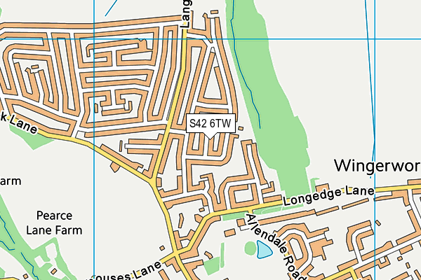 S42 6TW map - OS VectorMap District (Ordnance Survey)