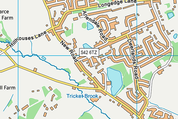 S42 6TZ map - OS VectorMap District (Ordnance Survey)