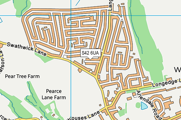 S42 6UA map - OS VectorMap District (Ordnance Survey)