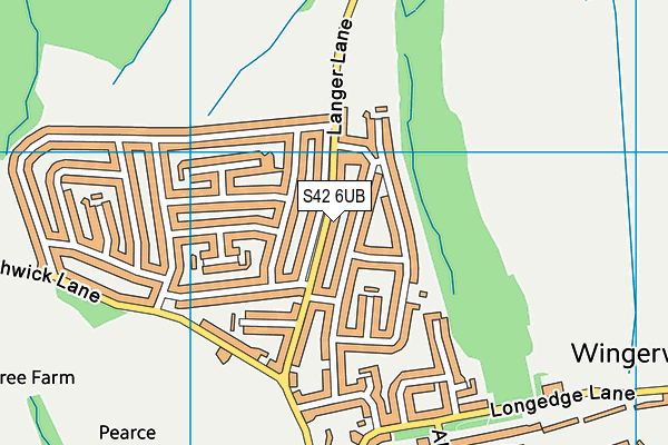 S42 6UB map - OS VectorMap District (Ordnance Survey)