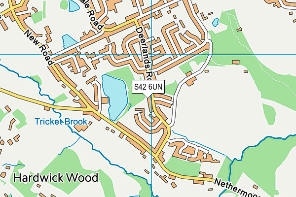 S42 6UN map - OS VectorMap District (Ordnance Survey)