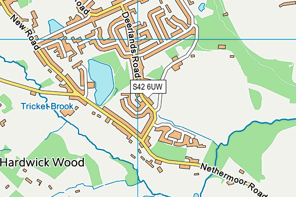 S42 6UW map - OS VectorMap District (Ordnance Survey)