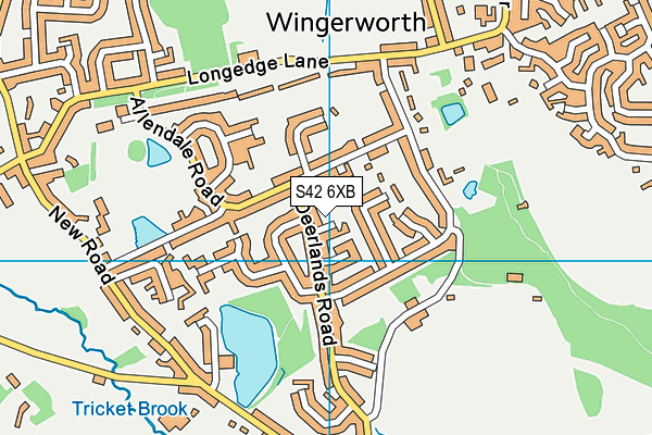 S42 6XB map - OS VectorMap District (Ordnance Survey)