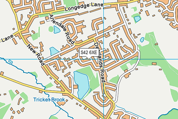 S42 6XE map - OS VectorMap District (Ordnance Survey)