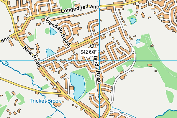 S42 6XF map - OS VectorMap District (Ordnance Survey)
