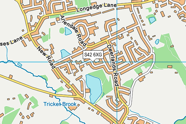 S42 6XG map - OS VectorMap District (Ordnance Survey)