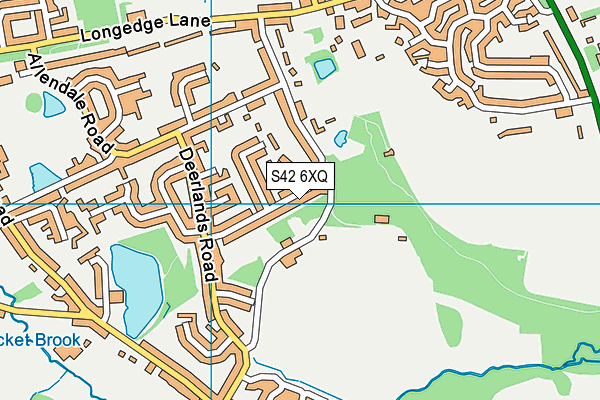 S42 6XQ map - OS VectorMap District (Ordnance Survey)