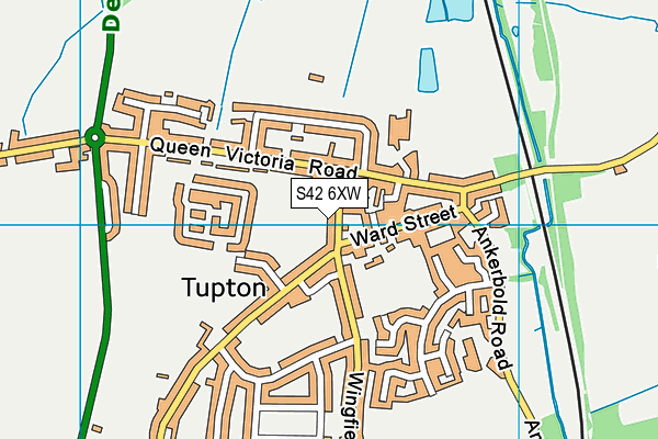 S42 6XW map - OS VectorMap District (Ordnance Survey)
