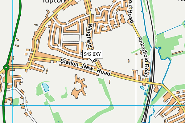 S42 6XY map - OS VectorMap District (Ordnance Survey)