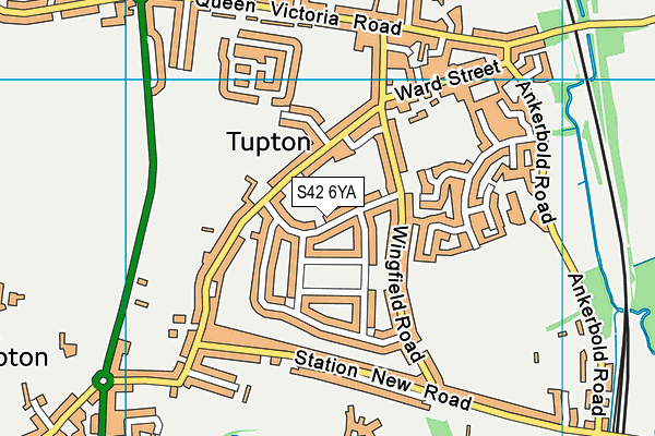 S42 6YA map - OS VectorMap District (Ordnance Survey)