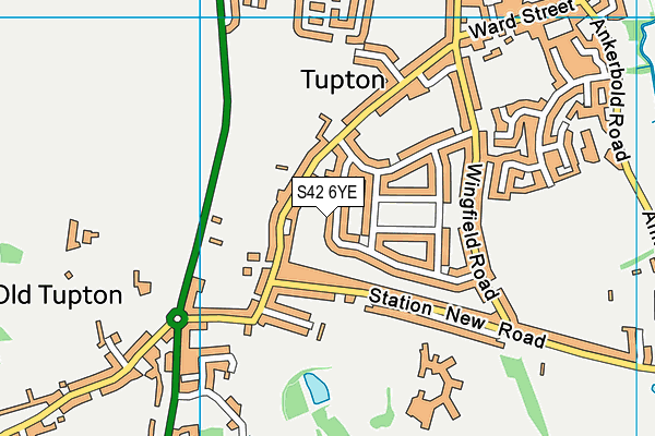 S42 6YE map - OS VectorMap District (Ordnance Survey)
