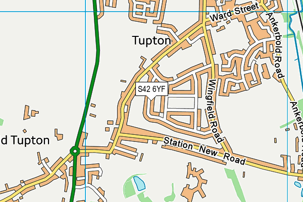 S42 6YF map - OS VectorMap District (Ordnance Survey)