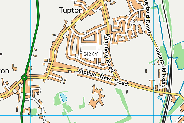 S42 6YH map - OS VectorMap District (Ordnance Survey)
