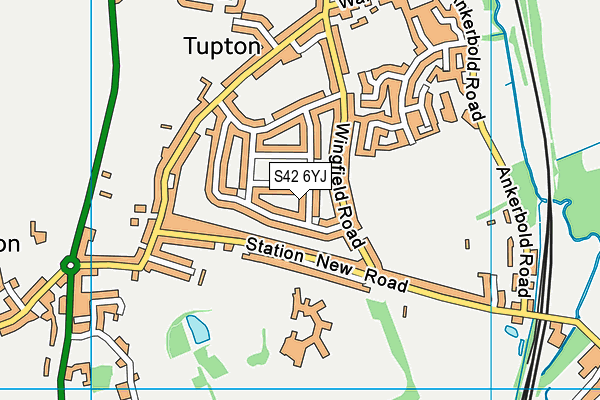 S42 6YJ map - OS VectorMap District (Ordnance Survey)