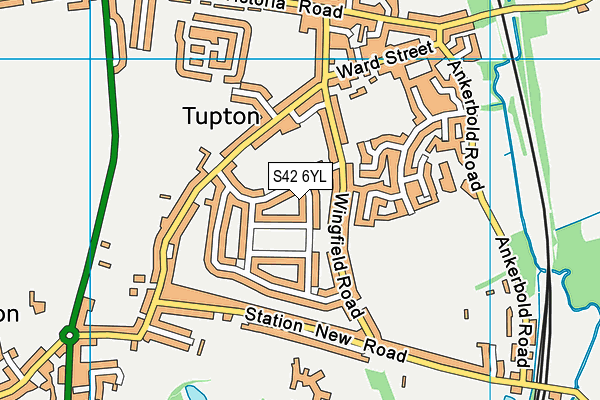 S42 6YL map - OS VectorMap District (Ordnance Survey)