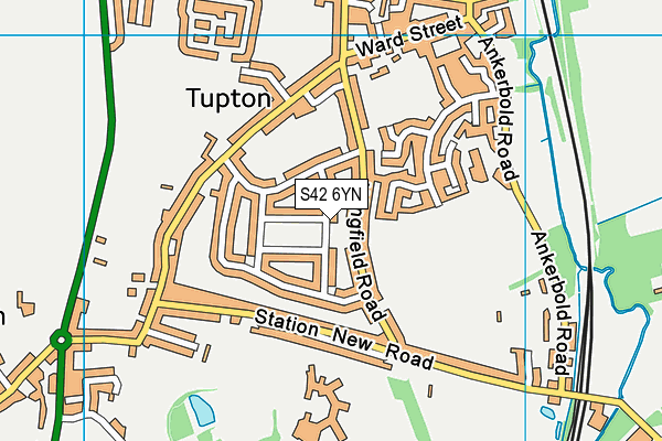 S42 6YN map - OS VectorMap District (Ordnance Survey)