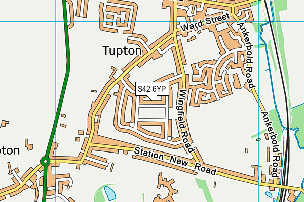 S42 6YP map - OS VectorMap District (Ordnance Survey)