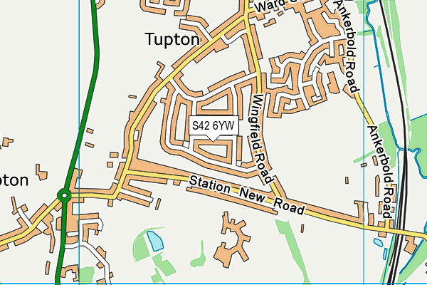 S42 6YW map - OS VectorMap District (Ordnance Survey)