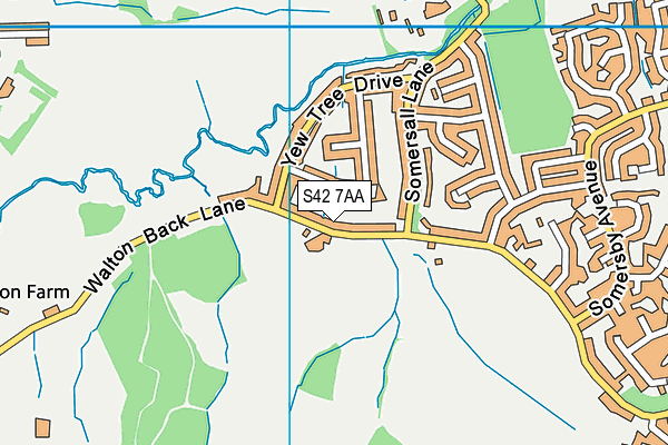 S42 7AA map - OS VectorMap District (Ordnance Survey)