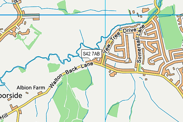S42 7AB map - OS VectorMap District (Ordnance Survey)