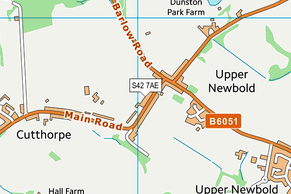 S42 7AE map - OS VectorMap District (Ordnance Survey)