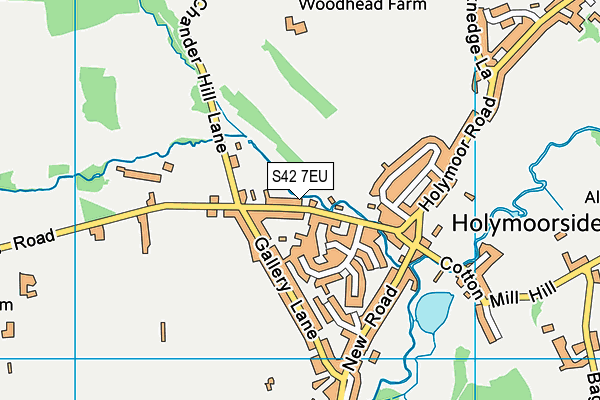 S42 7EU map - OS VectorMap District (Ordnance Survey)