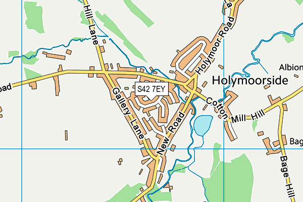 S42 7EY map - OS VectorMap District (Ordnance Survey)