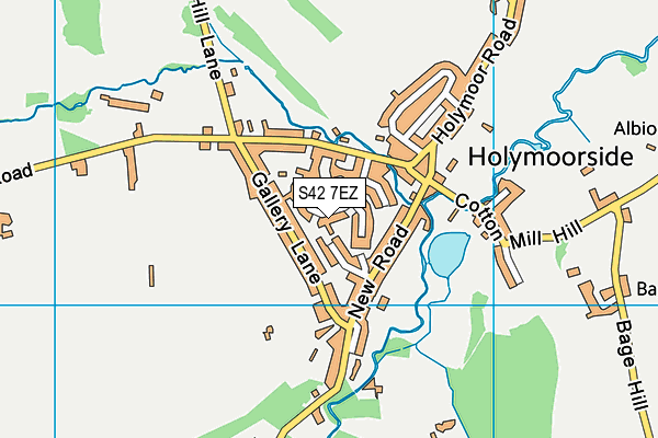 S42 7EZ map - OS VectorMap District (Ordnance Survey)