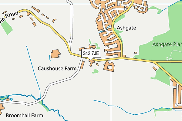 S42 7JE map - OS VectorMap District (Ordnance Survey)