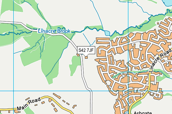 S42 7JF map - OS VectorMap District (Ordnance Survey)