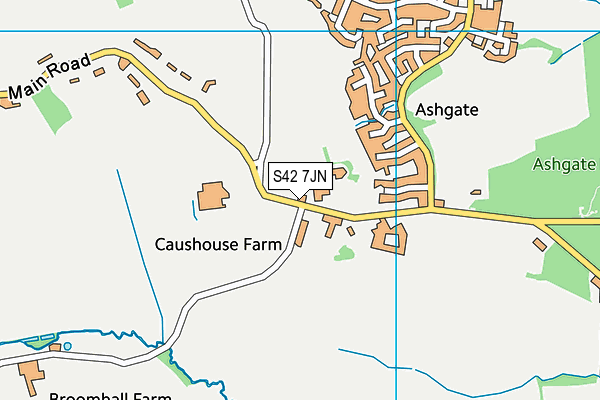 S42 7JN map - OS VectorMap District (Ordnance Survey)