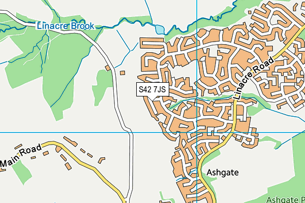 S42 7JS map - OS VectorMap District (Ordnance Survey)