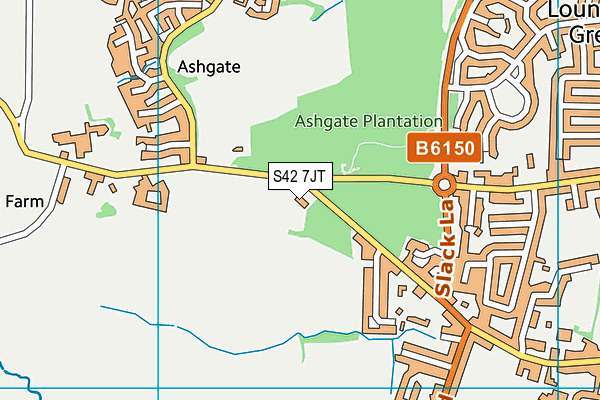S42 7JT map - OS VectorMap District (Ordnance Survey)