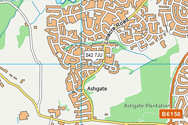 S42 7JU map - OS VectorMap District (Ordnance Survey)