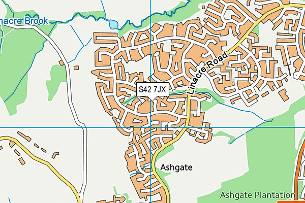 S42 7JX map - OS VectorMap District (Ordnance Survey)